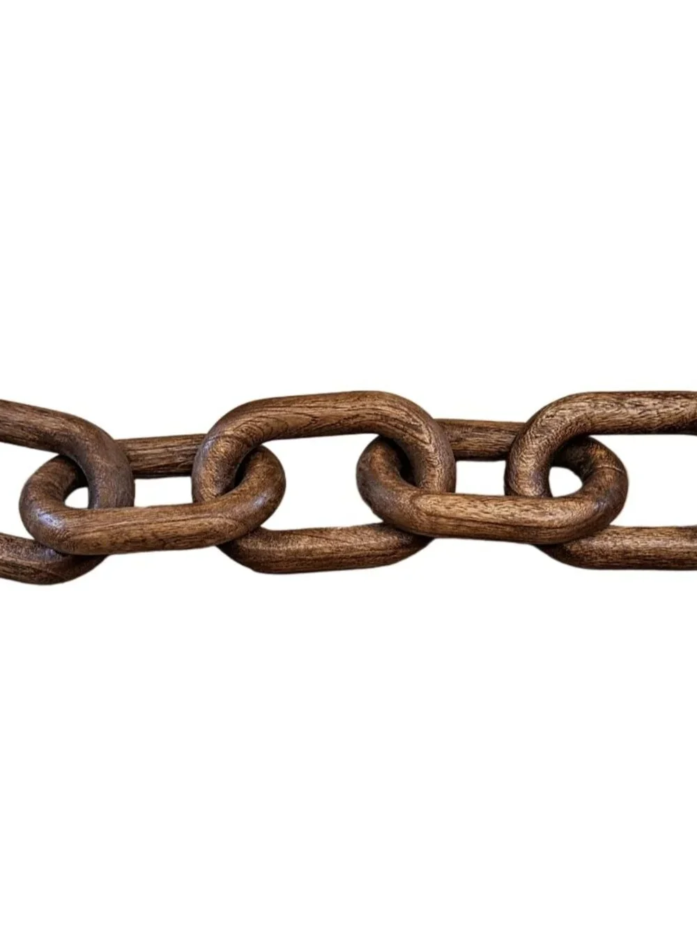 5 Link Natural Wood Chain Sculpture Rustic Home Décor 21″ Long